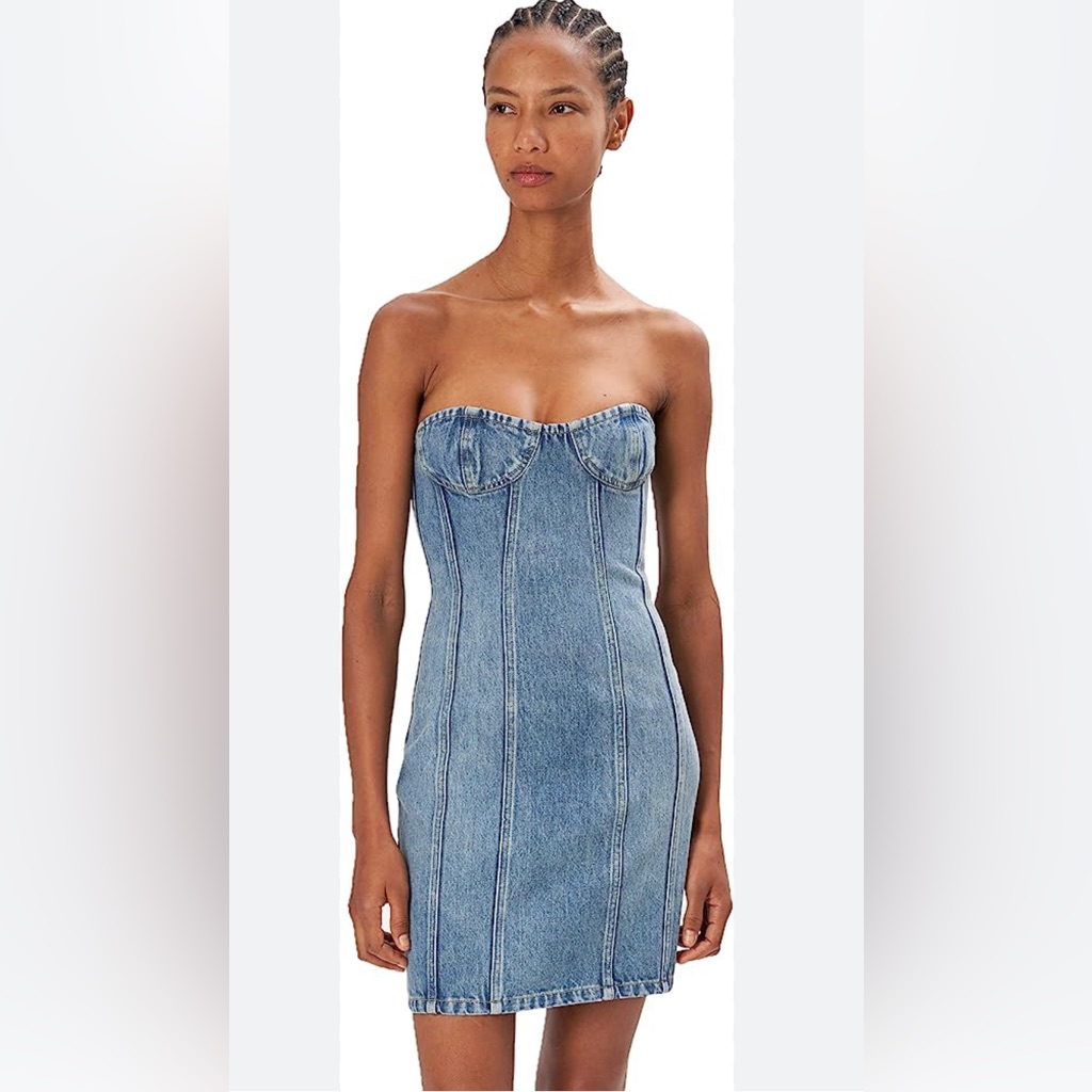 Ronny Kobo *New* Kaylen Sleeveless Jean Fitted Dress (Fits Like Xs)